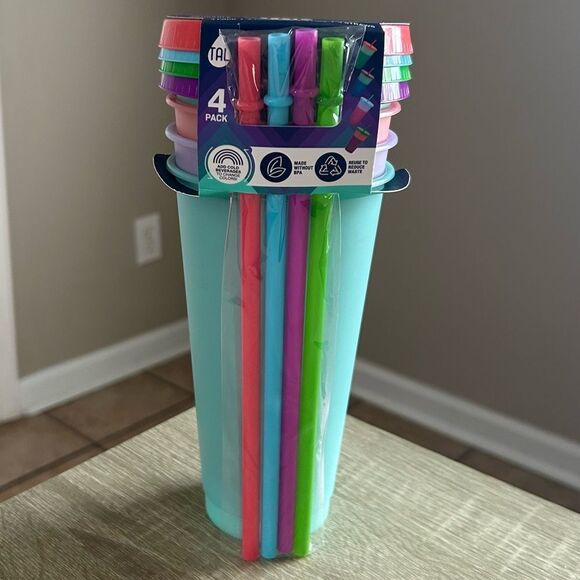 NWT … TAL “Color Changing” Tumblers With Lids & Straws - Picture 1 of 4